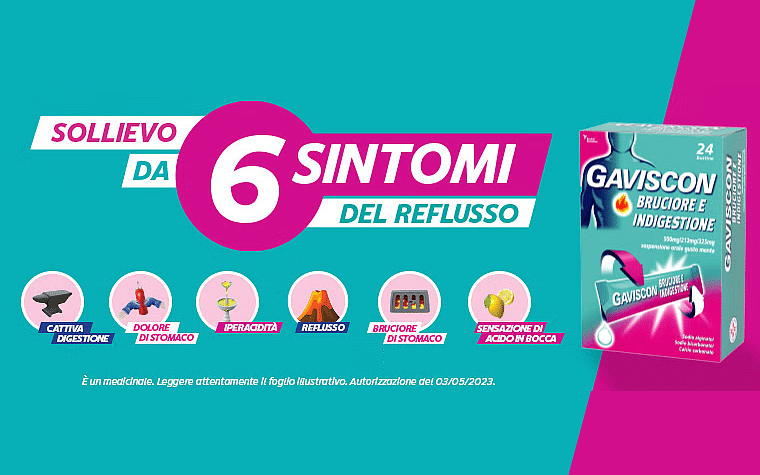 Gaviscon: Sollievo da 6 sintomi del reflusso e bruciore di stomaco