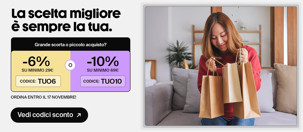 Due codici sconto attivi!