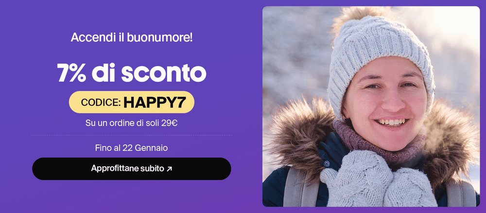 Risparmia il 7% su minimo 29€ di spesa