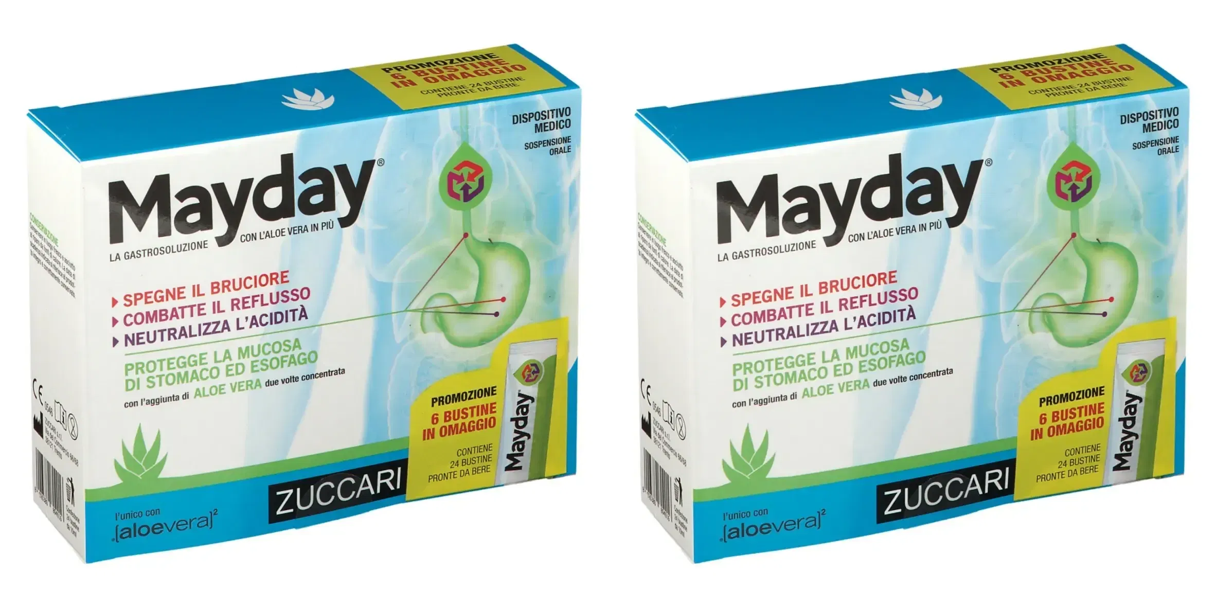 MAYDAY SOSPENSIONE PER USO ORALE ALLA MENTA 24 BUSTINE 10 ML Pack da 2