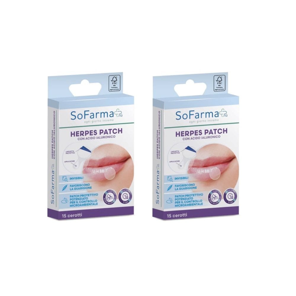 CEROTTO HERPES PATCH CON ACIDO IALURONICO 15 PEZZI PACK X2