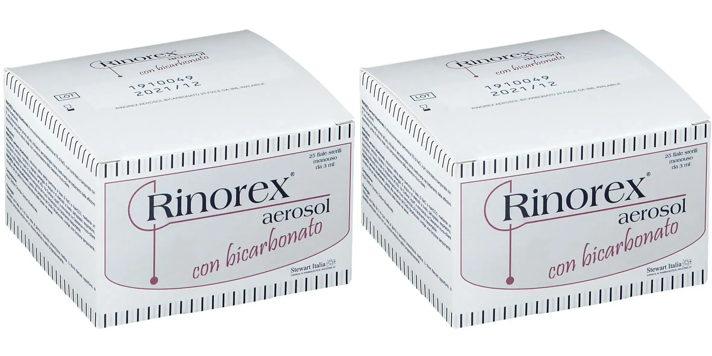 FIALA PER AEROSOL RINOREX BICARBONATO 25 FIALE 3 ML Pack da 2