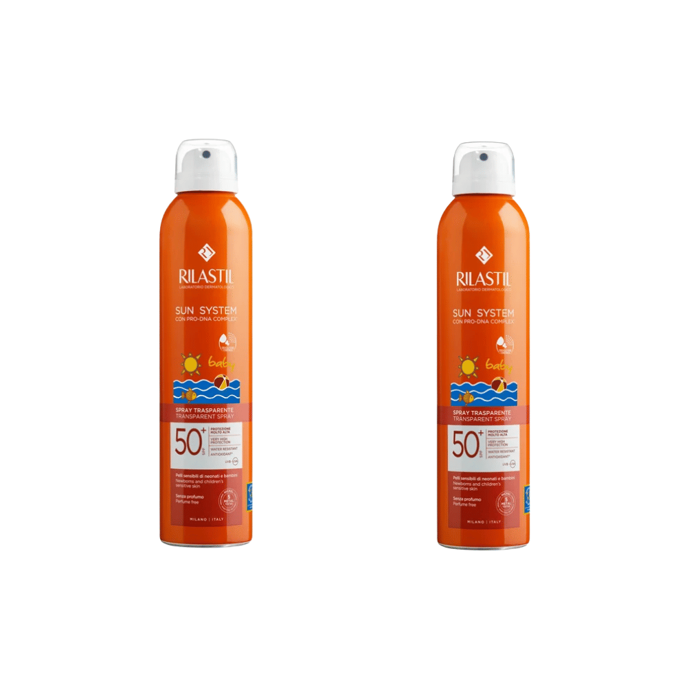 RILASTIL SUN SYSTEM BABY TRANSPARENT SPRAY SPF50+ 200 ML Pack X2