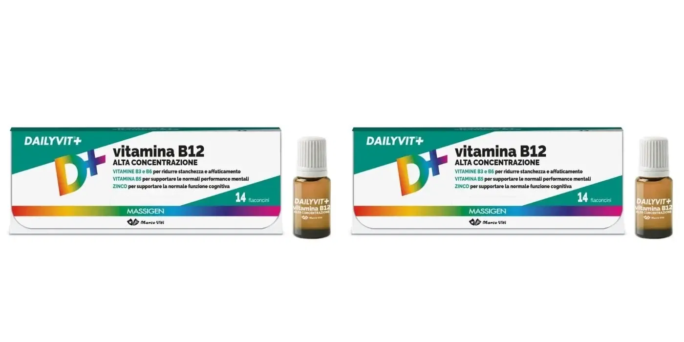 MASSIGEN VITAMINA B12 ALTA CONCENTRAZIONE 14 FLACONCINI Pack da 2