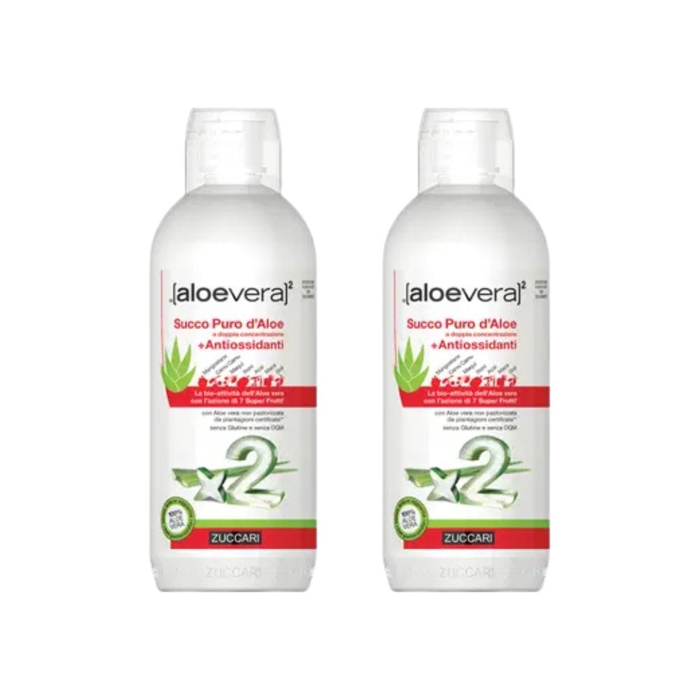 Aloe Vera Succo Puro D'Aloe + Antiossidanti  Pack X2