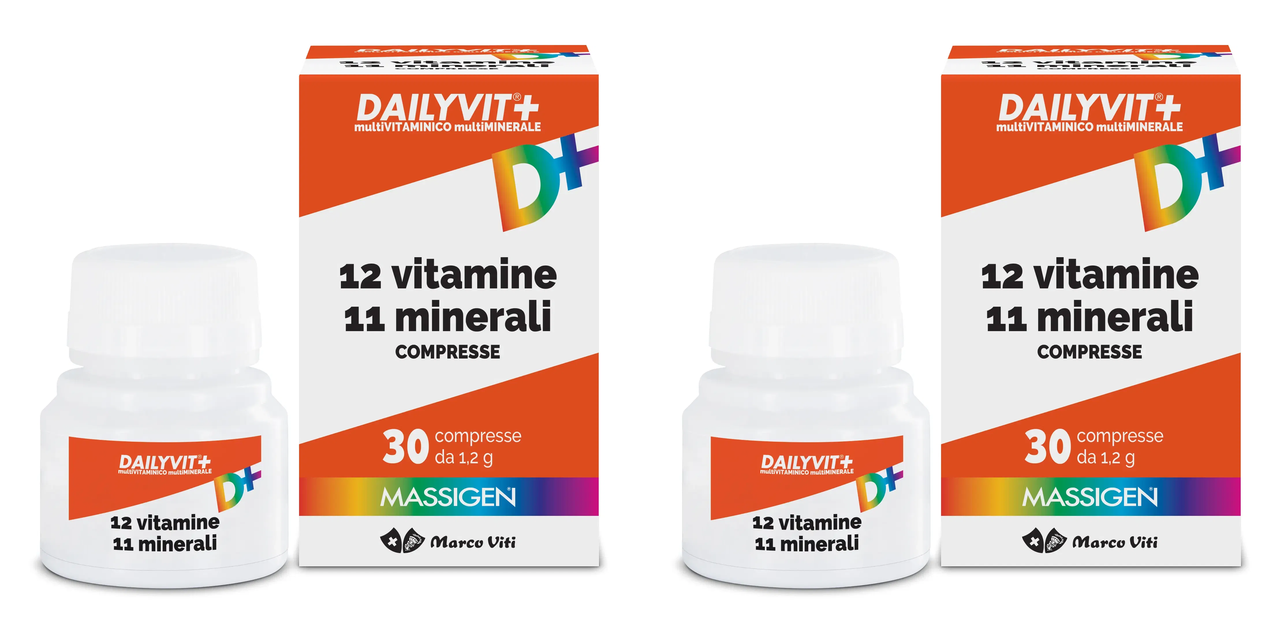 MASSIGEN DAILYVIT 12 VITAMINE 11 MINERALI 30 COMPRESSE RIVESTITE Pack da 2