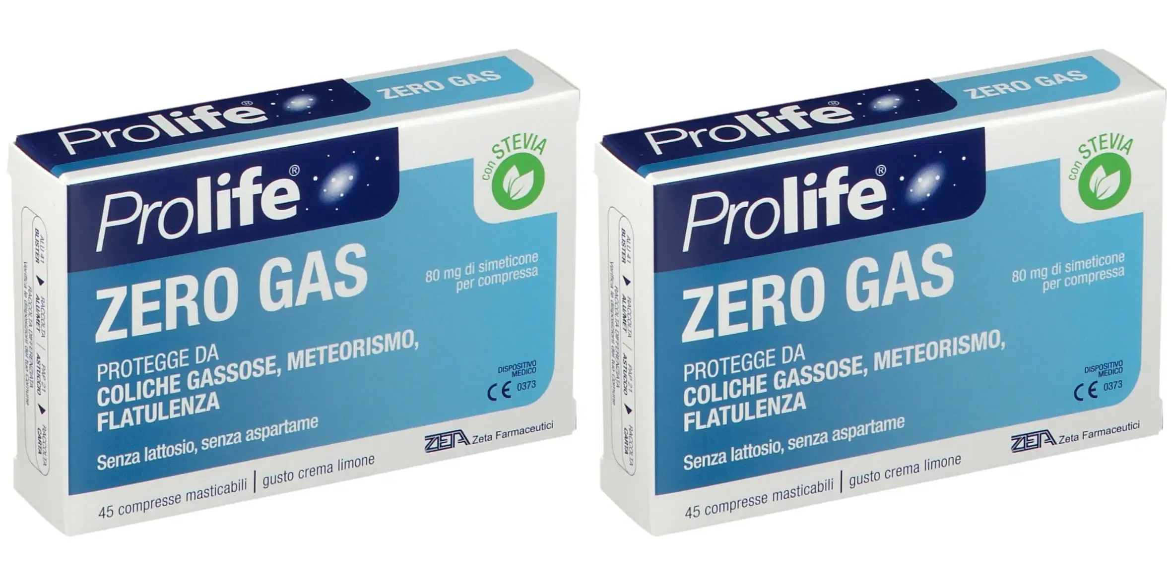 PROLIFE ZEROGAS 45 COMPRESSE Pack da 2