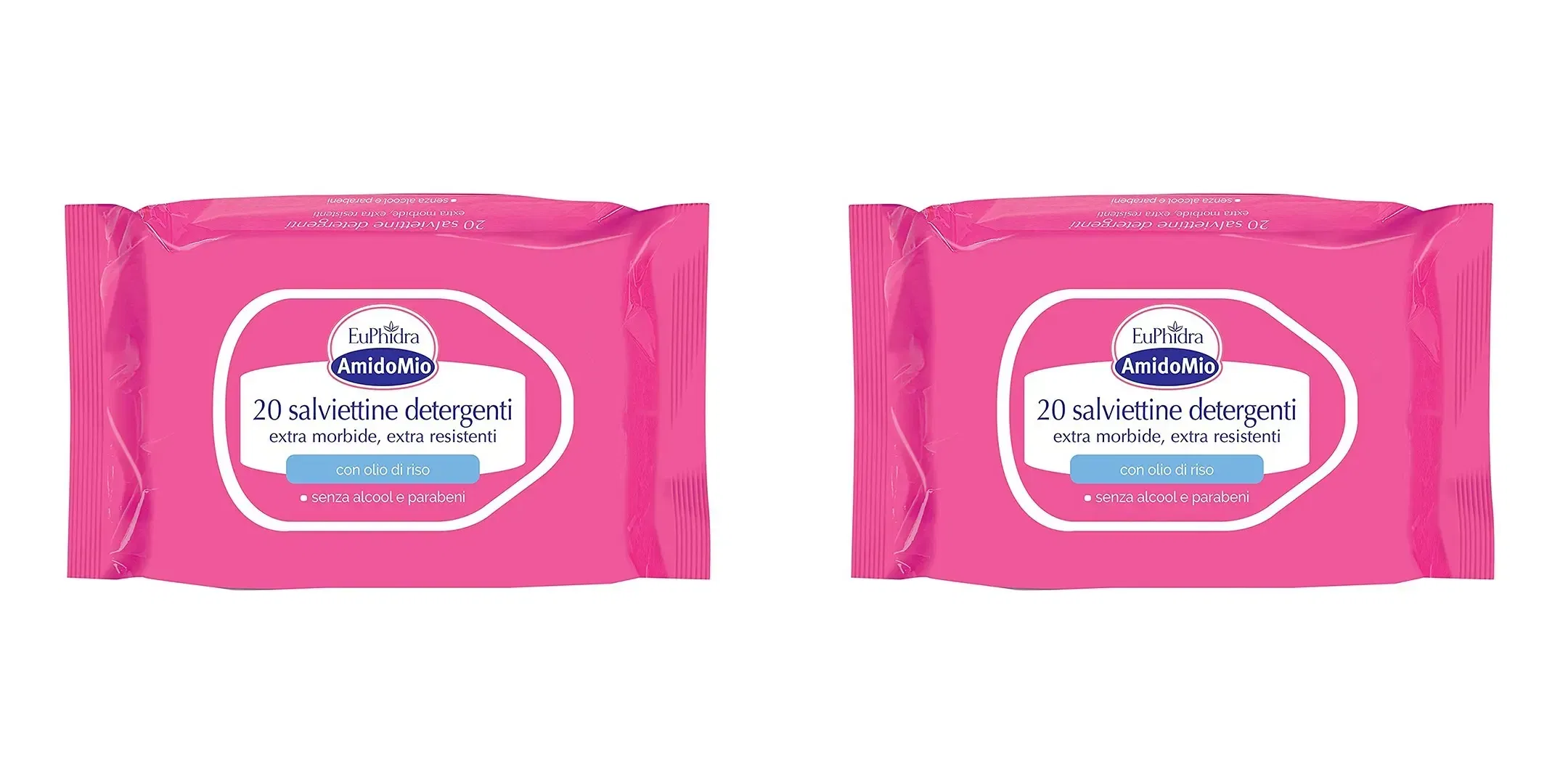 EUPHIDRA AMIDOMIO SALVIETTE 20 PEZZI Pack da 2