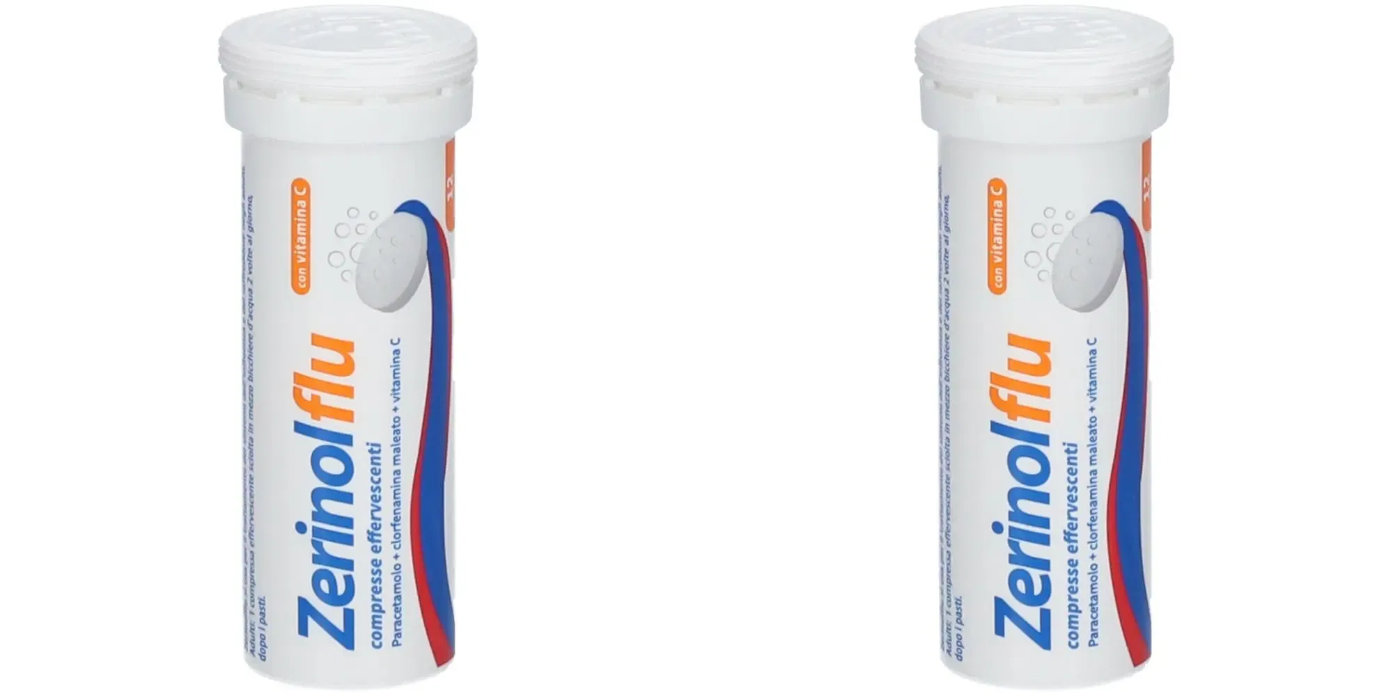 ZERINOLFLU 12 compresse effervescenti 300 mg + 2 mg + 250 mg Pack da 2