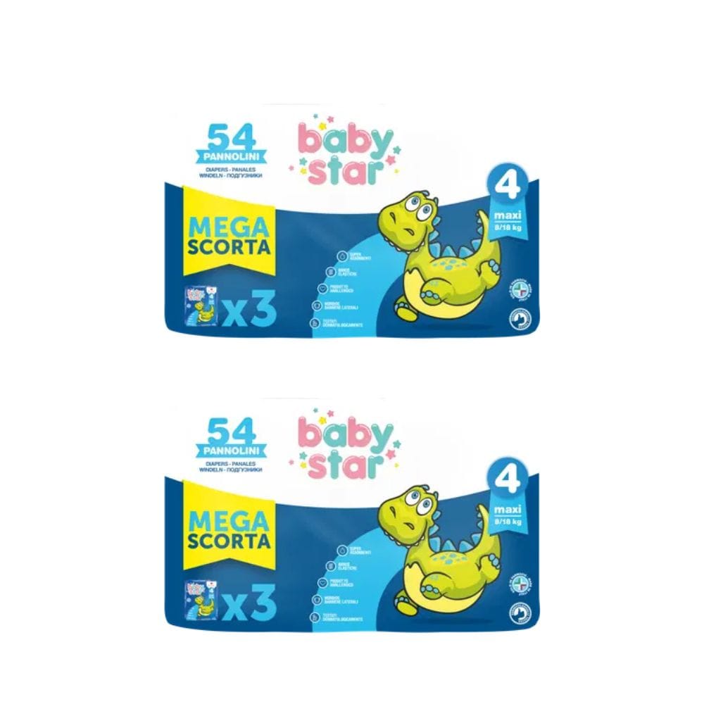 PANNOLINO BABYSTAR MEGASCORTA TAGLIA 4 Pack X2
