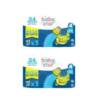PANNOLINO BABYSTAR MEGASCORTA TAGLIA 4 Pack X2