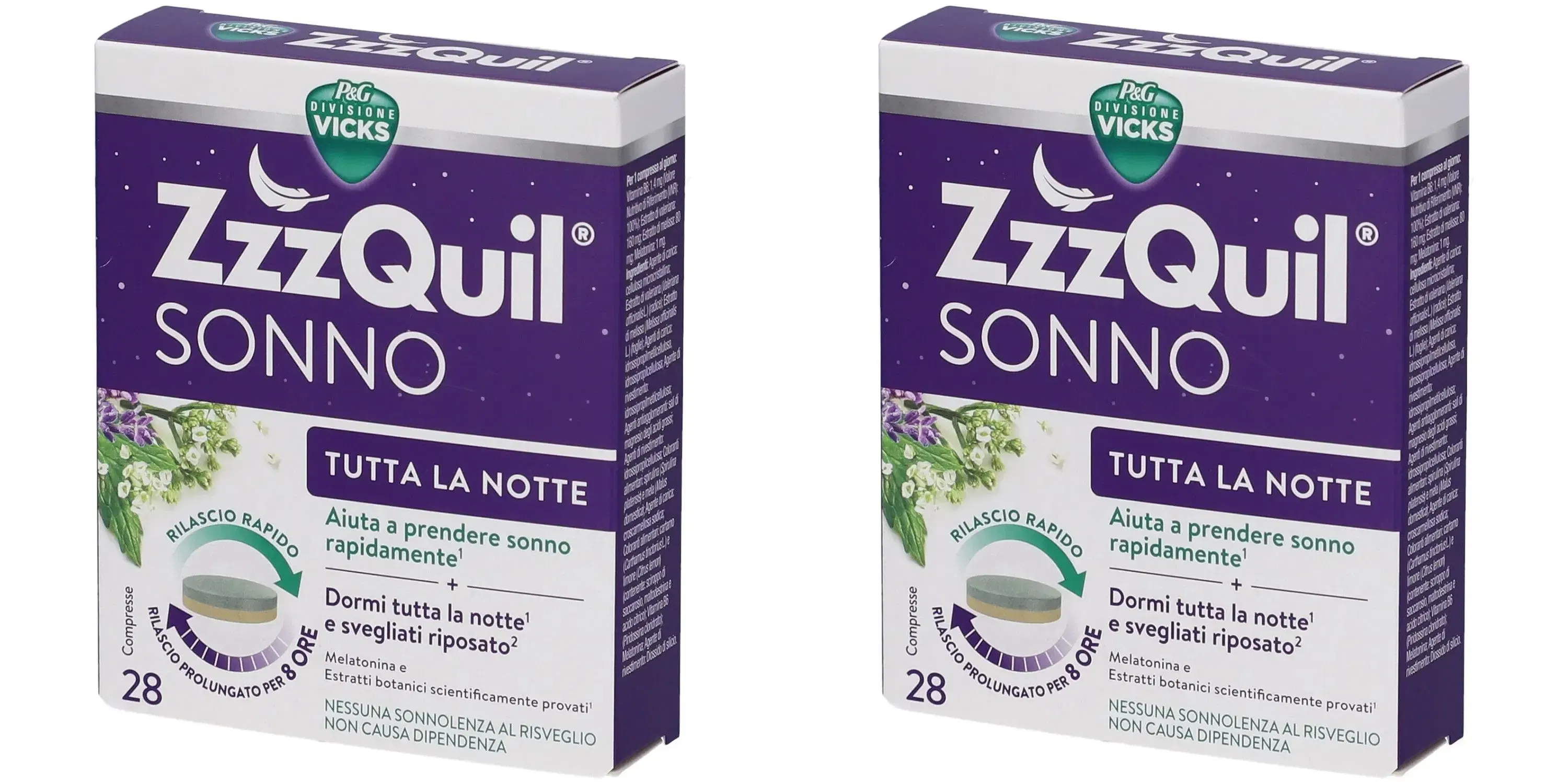 VICKS ZZZQUIL SONNO TUTTA LA NOTTE 28 COMPRESSE Pack da 2