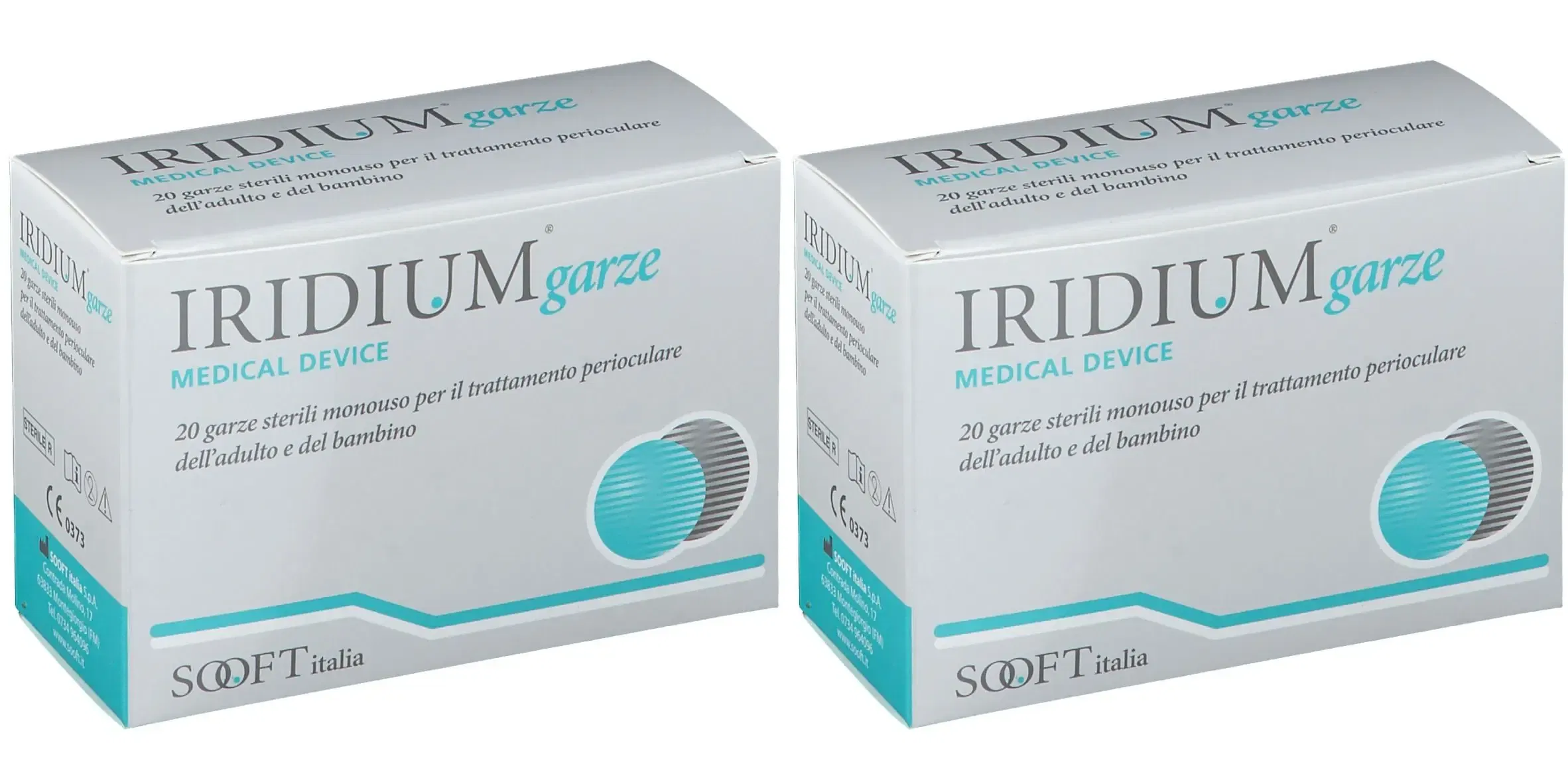IRIDIUM GARZA OCULARE MEDICATA IN TESSUTO NON TESSUTO 20 PEZZI Pack da 2