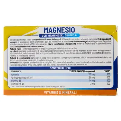 Magnesio con Vitamine Gruppo B 30 Compresse Pack X2