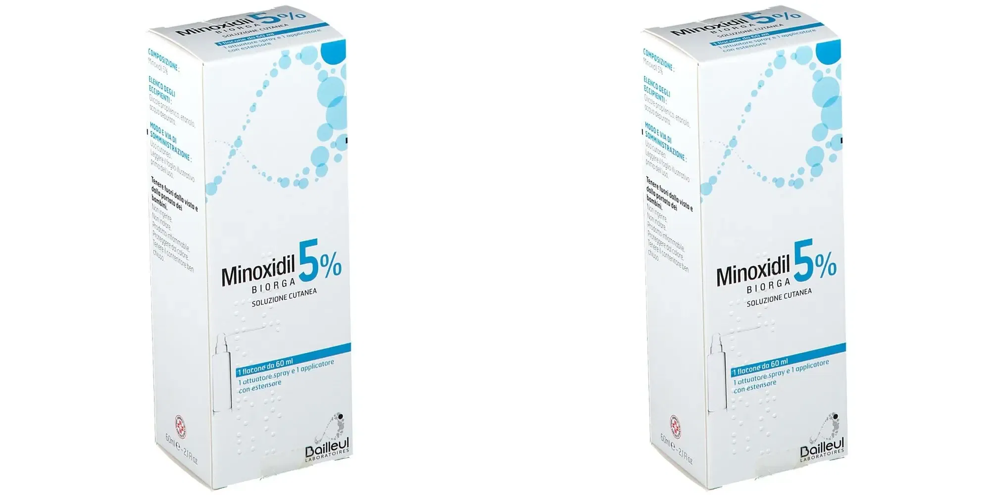 MINOXIDIL BIORGA (LABORATOIRES BAILLEUL) soluzione cutanea 60 ml 5% Pack da 2