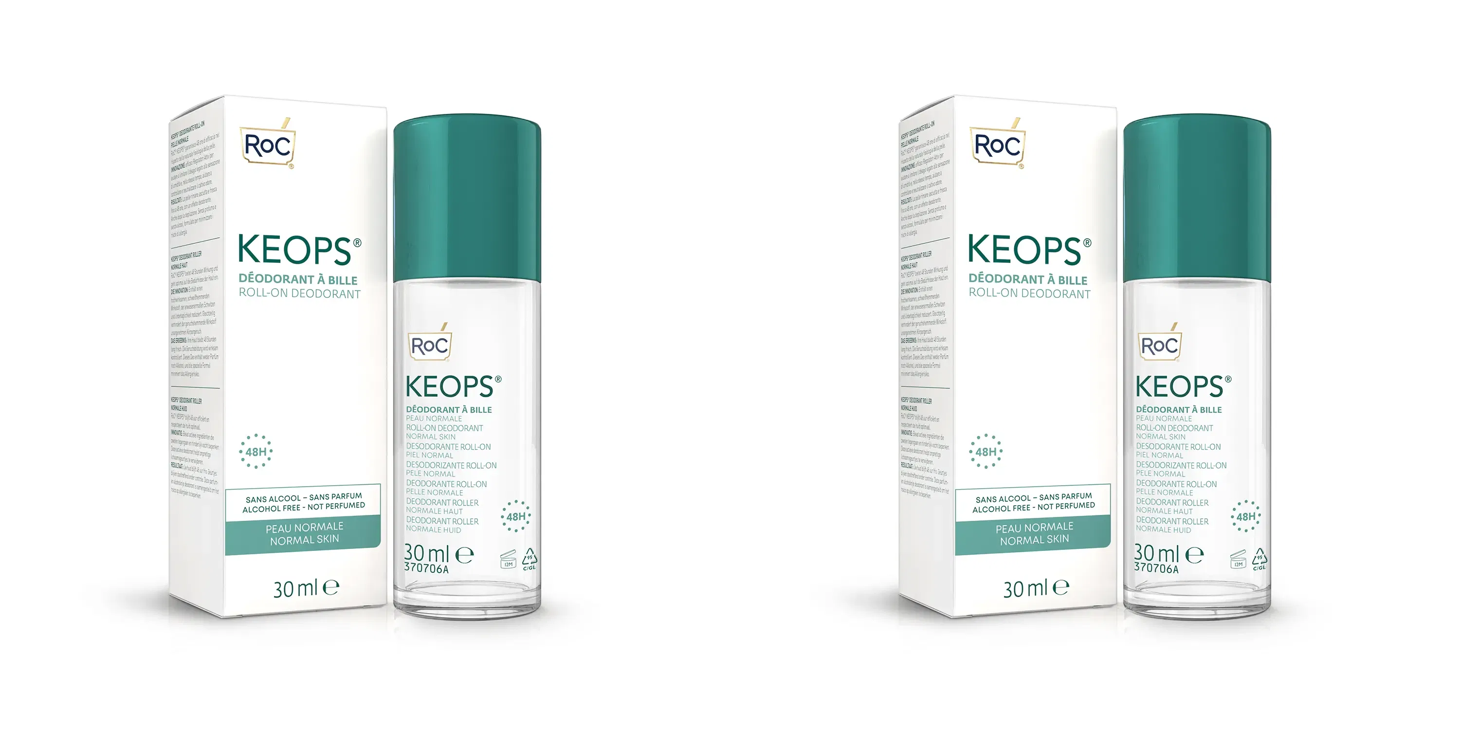 ROC KEOPS DEODORANTE ROLL-ON 48H 30 ML Pack da 2