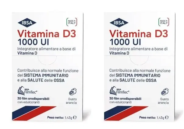 VITAMINA D3 IBSA 1000UI 30 FILM ORODISPERSIBILI Pack da 2