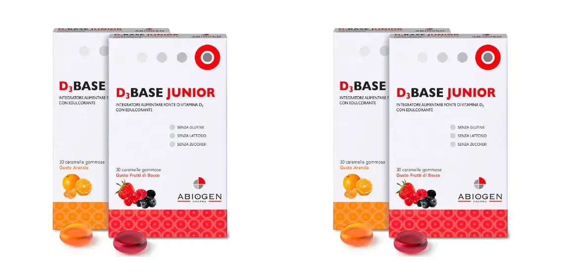 D3BASE JUNIOR 30 CARAMELLE GOMMOSE FRUTTI DI BOSCO Pack da 2
