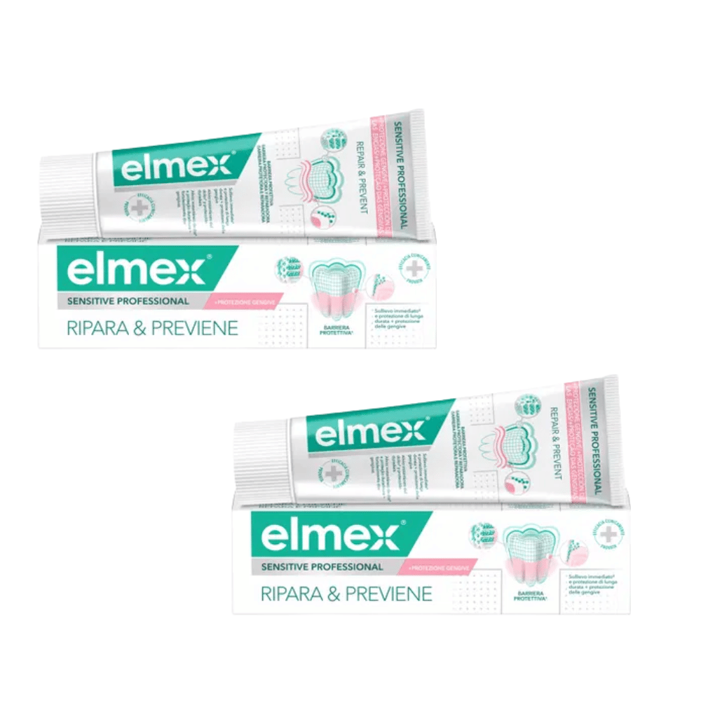 DENTIFRICIO ELMEX SENSITIVE RIPARA & PREVIENE 75 ML Pack X2
