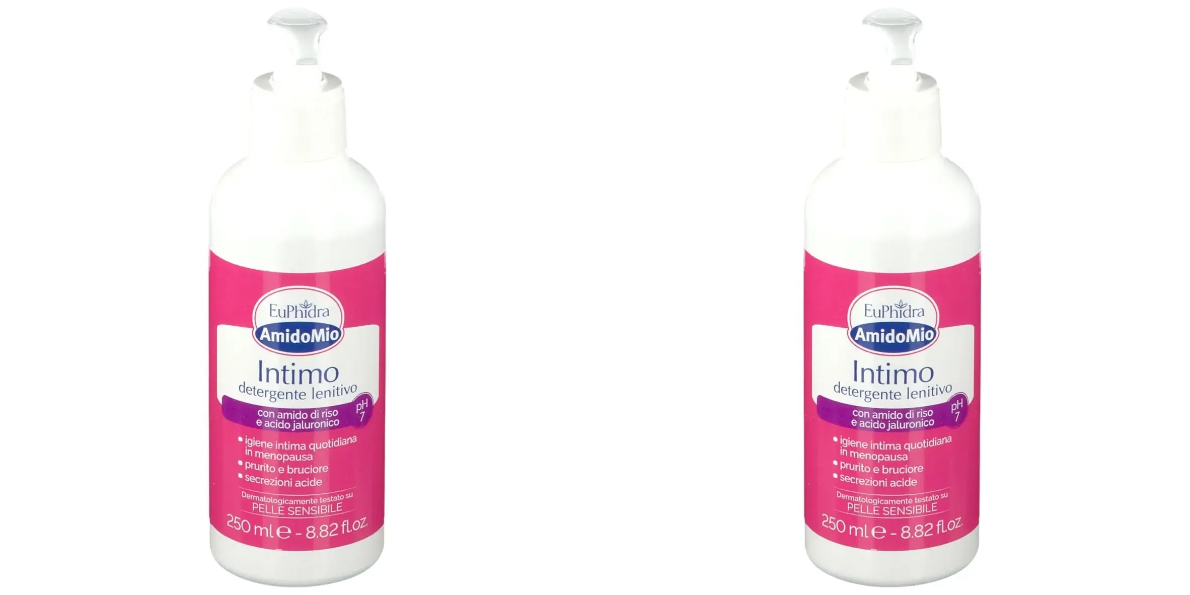 EUPHIDRA AMIDOMIO INTIMO DETERGENTE LENITIVO PH 7 250 ML Pack da 2