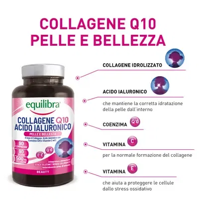 Collagene Q10 Acido Ialuronico 90 Compresse Pack X2