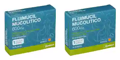 FLUIMUCIL MUCOLITICO orale granulato 10 bustine 600 mg Pack da 2