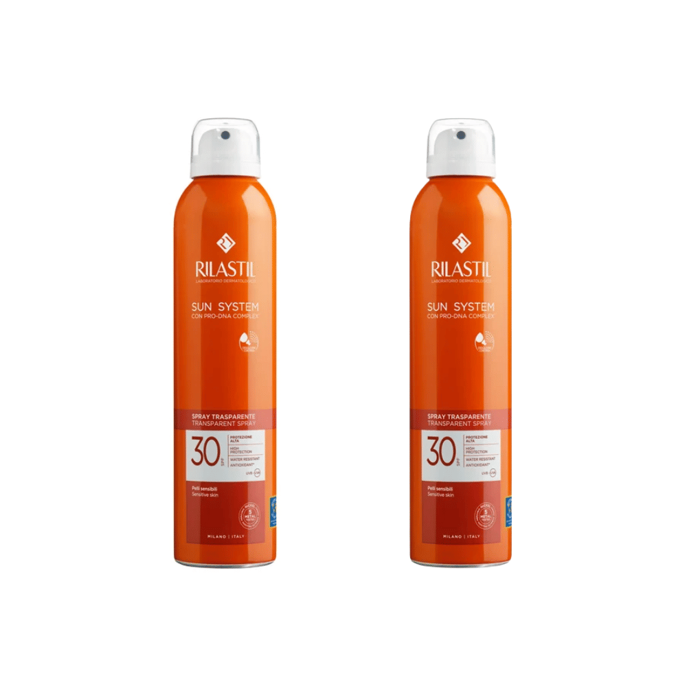 RILASTIL SUN SYSTEM TRANSPARENT SPRAY SPF30 200 ML Pack X2