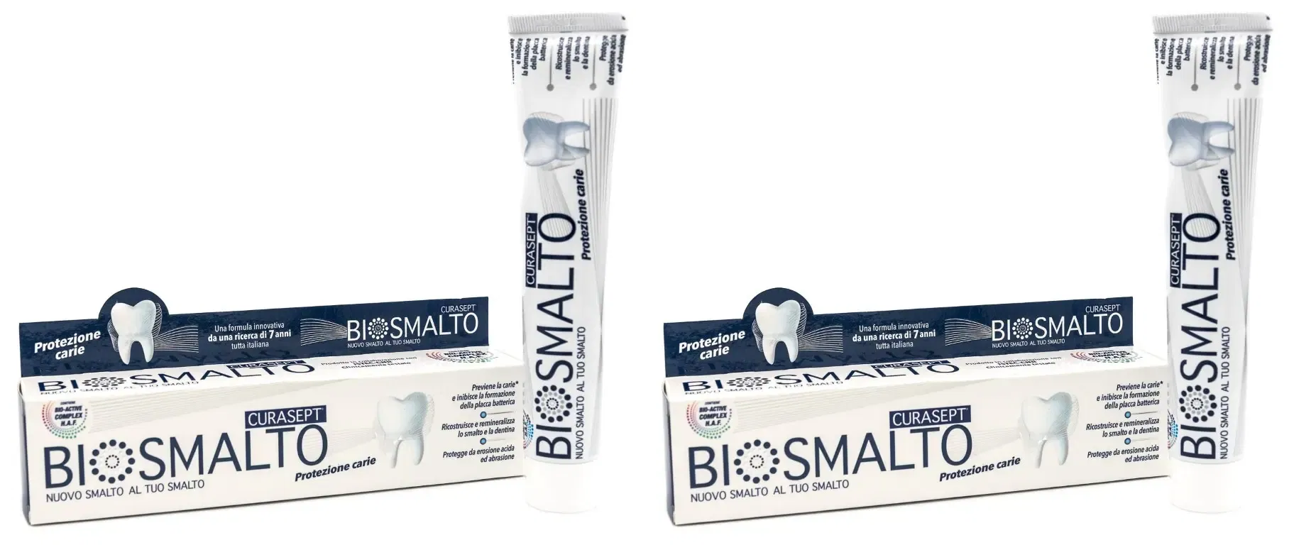 CURASEPT BIOSMALTO CARIE DENTIFRICIO 75 ML Pack da 2