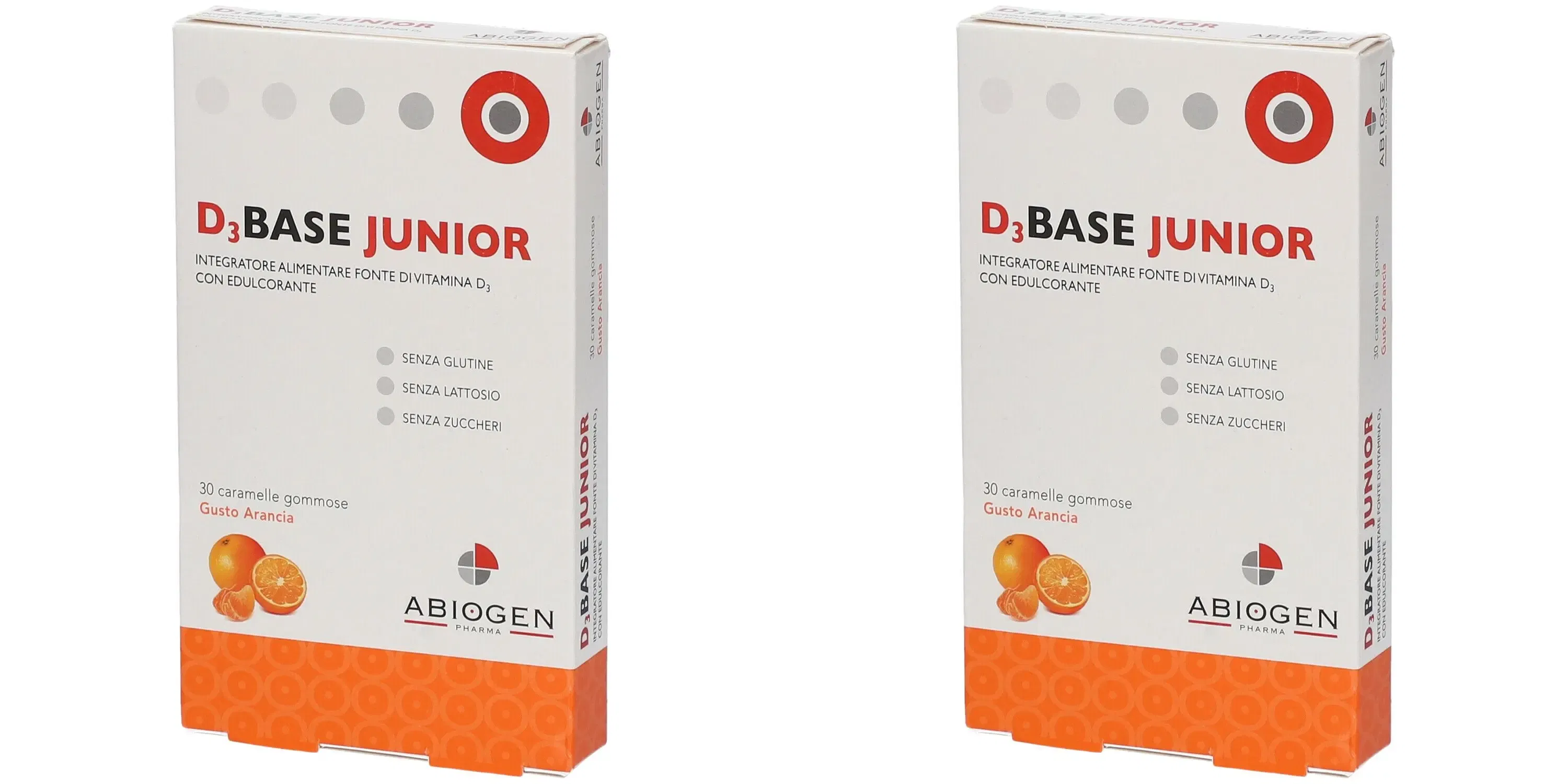 D3BASE JUNIOR 30 CARAMELLE GOMMOSE ARANCIA Pack da 2