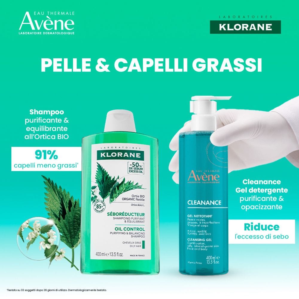 Shampoo capelli grassi Klorane + Detergente viso pelle grassa Avène 