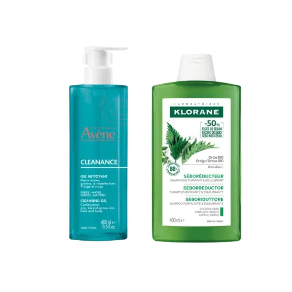 Shampoo capelli grassi Klorane + Detergente viso pelle grassa Avène 