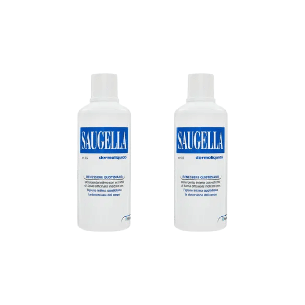 SAUGELLA DERMOLIQUIDO PH 3,5 DETERGENTE INTIMO BENESSERE QUOTIDIANO 750 ML Pack X2