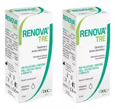 RENOVA TRE COLLIRIO A BASE DI TREALOSIO E ACIDO IALURONICO 10 ML SENZA CONSERVANTI Pack da 2