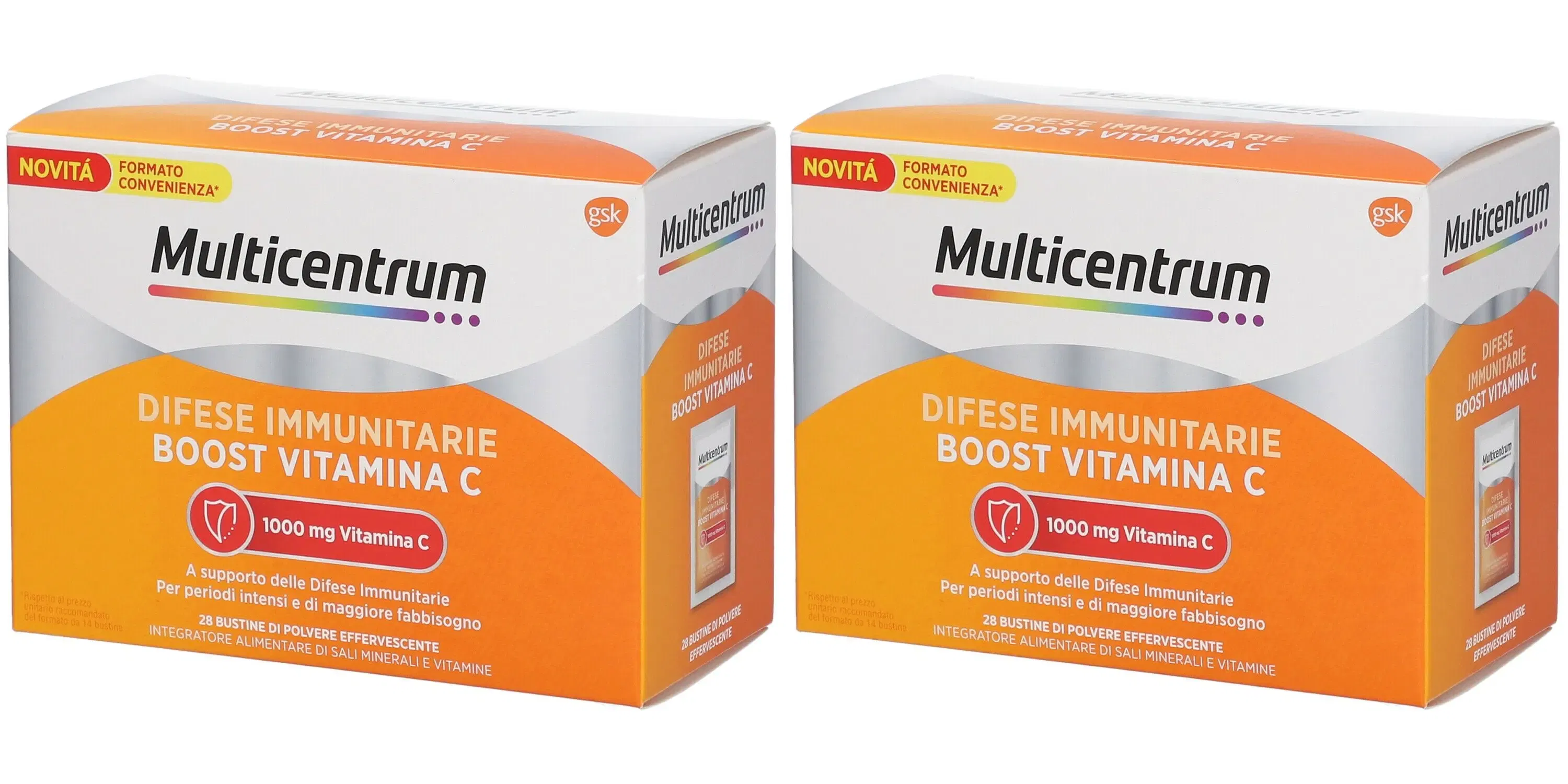 MULTICENTRUM DIFESE IMMUNITARIE BOOST VITAMINA C 28 BUSTINE Pack da 2