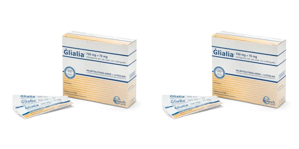 GLIALIA 700MG + 70MG MICROGRANULI USO ORALE VIA SUBLINGUALE 20 BUSTINE 1,27 G Pack da 2