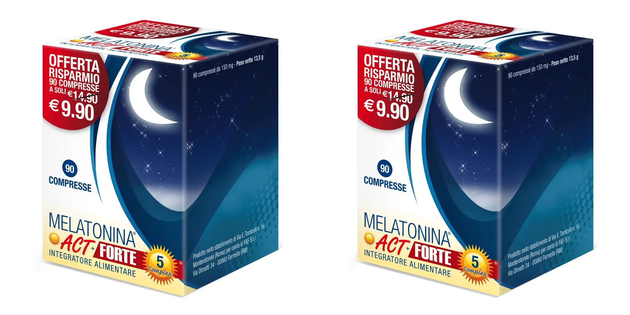 MELATONINA ACT+FORTE 5 COMPLEX 90 COMPRESSE Pack da 2