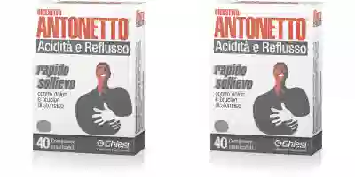 DIGESTIVO ANTONETTO ACIDITA' E REFLUSSO 40 COMPRESSE MASTICABILI Pack da 2