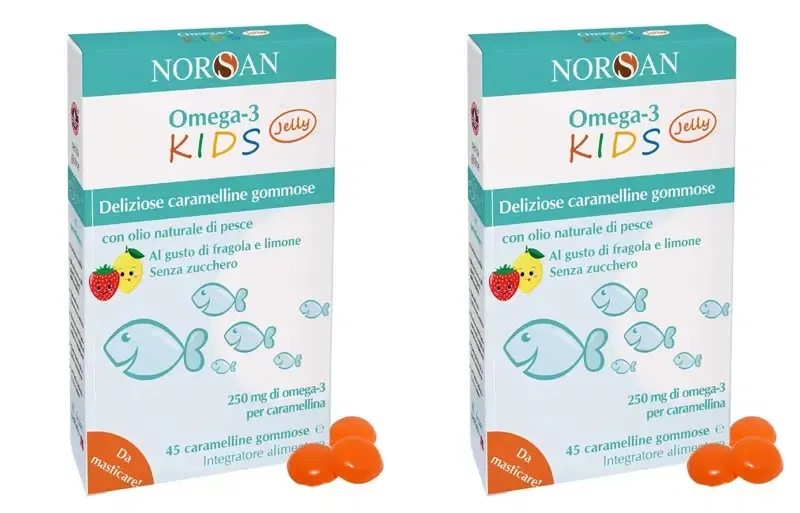 NORSAN OMEGA 3 KIDS 45 CARAMELLINE GOMMOSE Pack da 2
