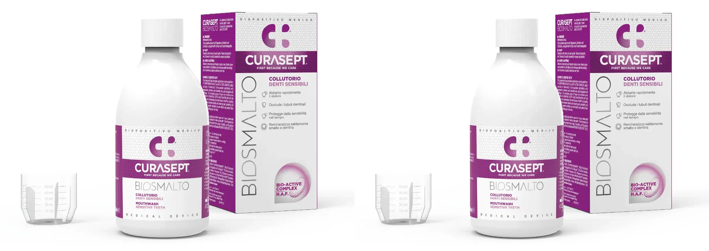 CURASEPT BIOSMALTO COLLUTORIO DENTI SENSIBILI 300 ML Pack da 2