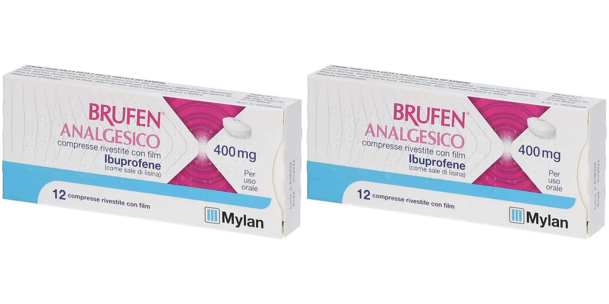 MYLAN BRUFEN ANALGESICO 12 compresse rivestite 400 mg Pack da 2