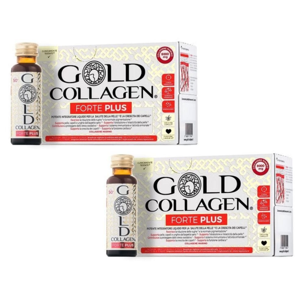    GOLD COLLAGEN FORTE PLUS 10 FLACONCINI DA 50 ML 8G COLLAGENE PACK X2