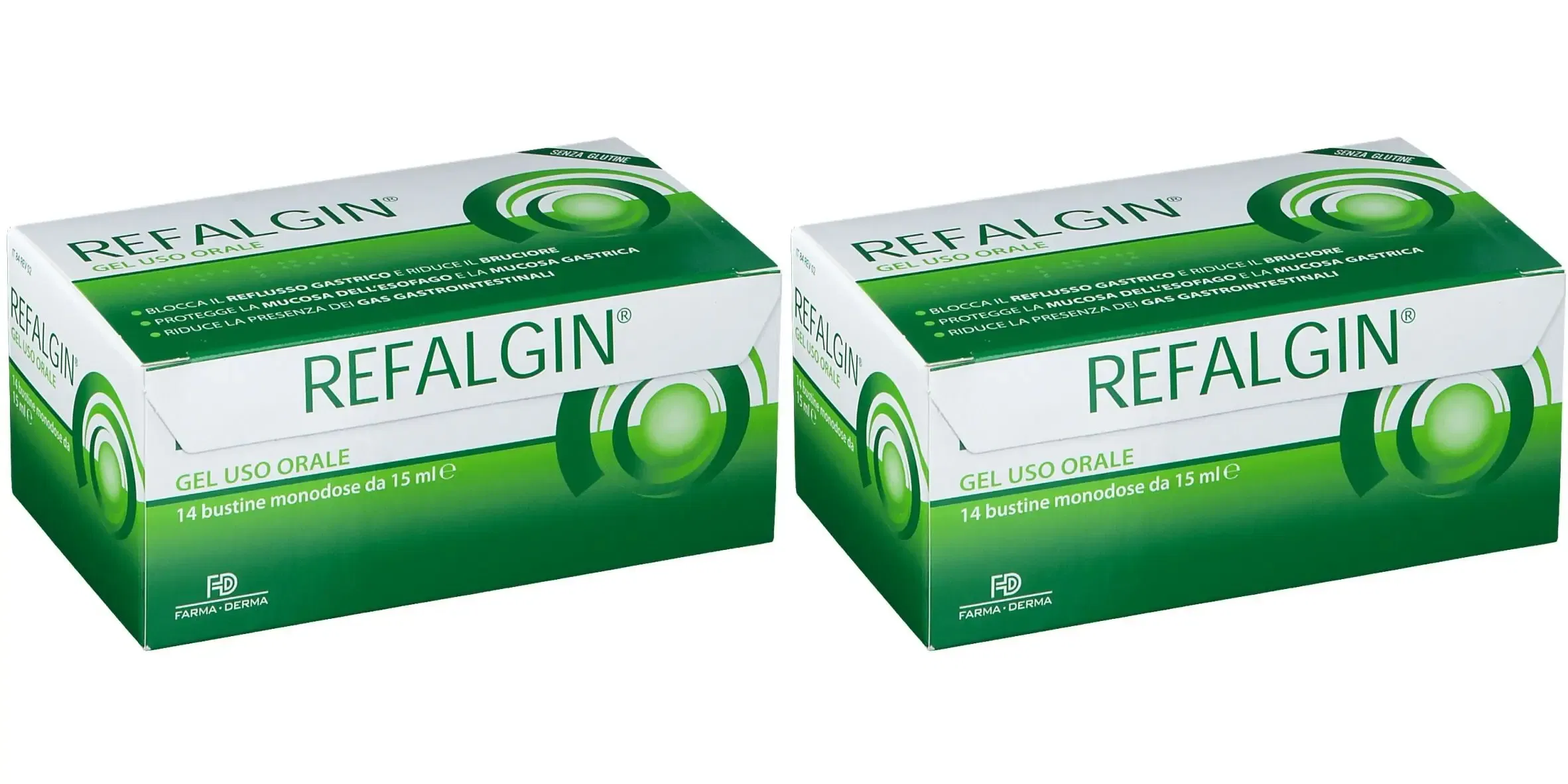 REFALGIN GEL OROSOLUBILE ANTIREFLUSSO 14 BUSTINE 15 ML Pack da 2