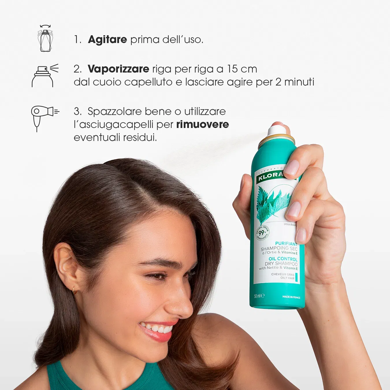 SHAMPOO SECCO CAPELLI GRASSI KLORANE PACK X2