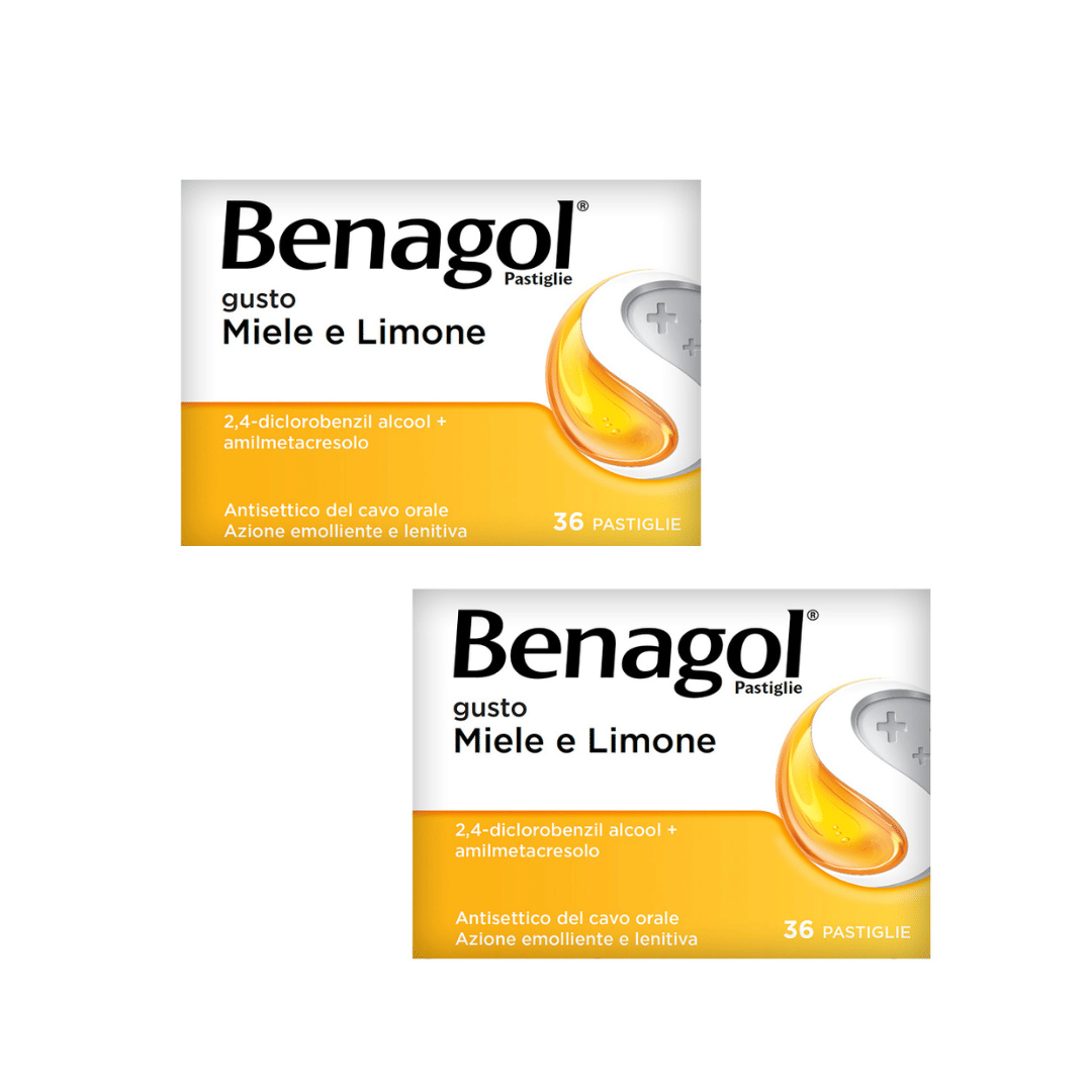 BENAGOL*36PAST MIELE LIMONE pastiglie mal di gola Pack da 2