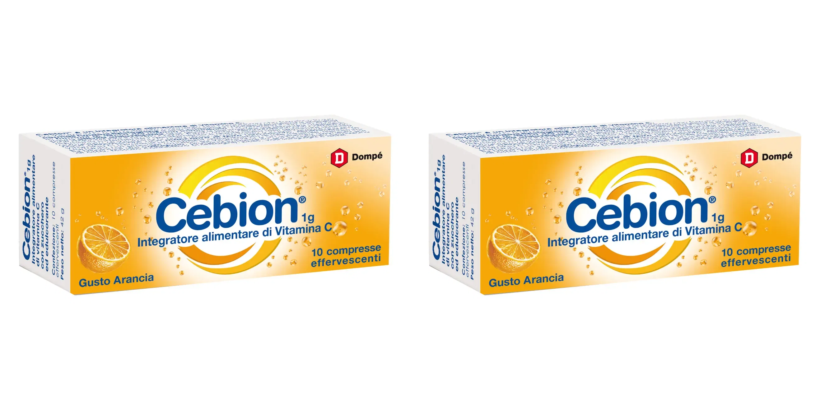 CEBION EFFERVESCENTI VITAMINA C ARANCIA 10 COMPRESSE Pack da 2