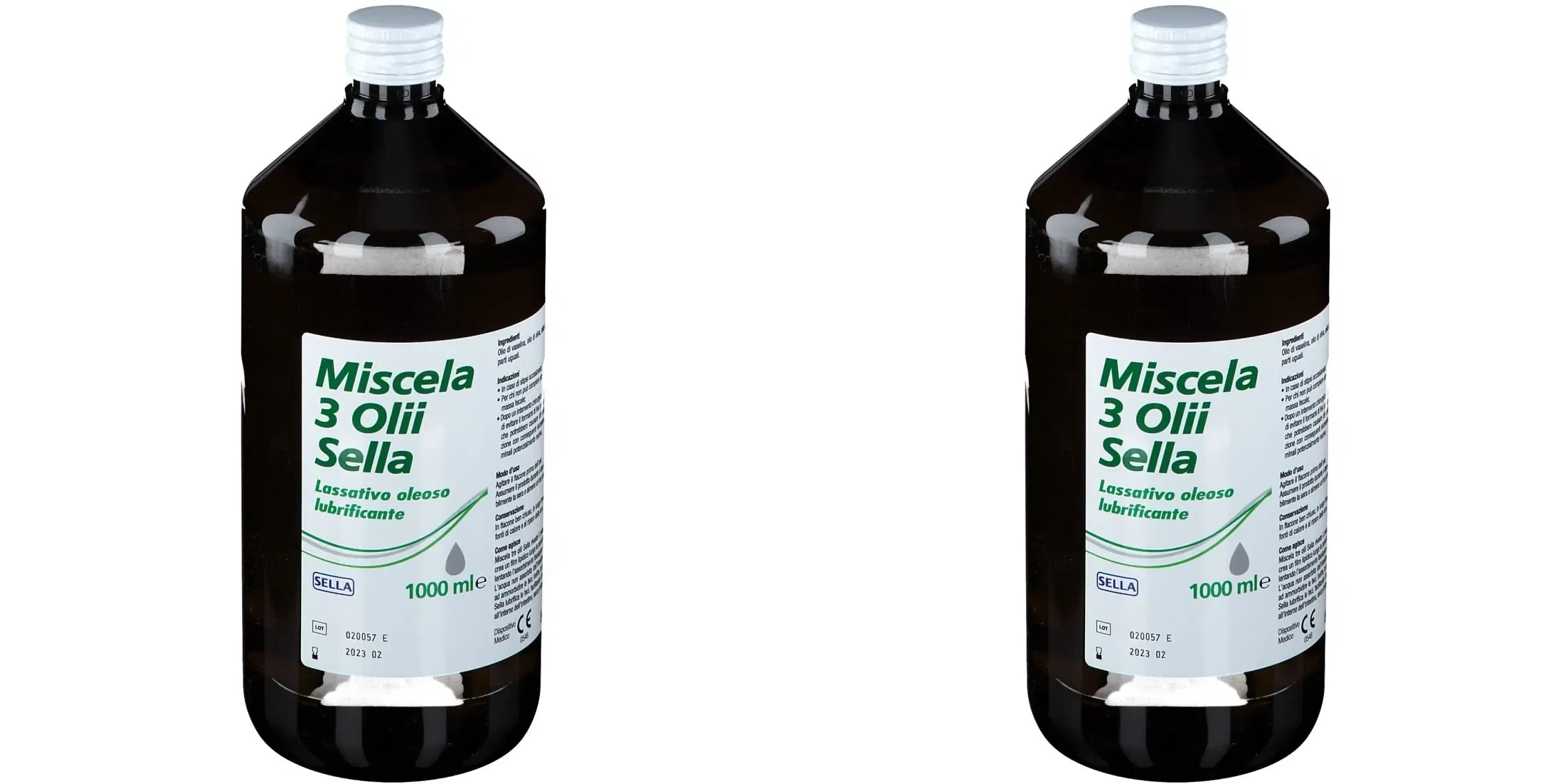 MISCELA 3 OLII LASSATIVO 1 LITRO MD Pack da 2