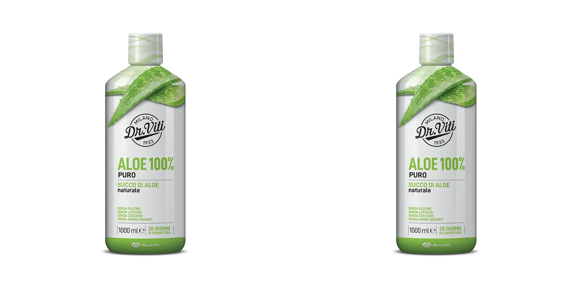 ALOE 100% PURO NATURALE 1000 ML Pack da 2