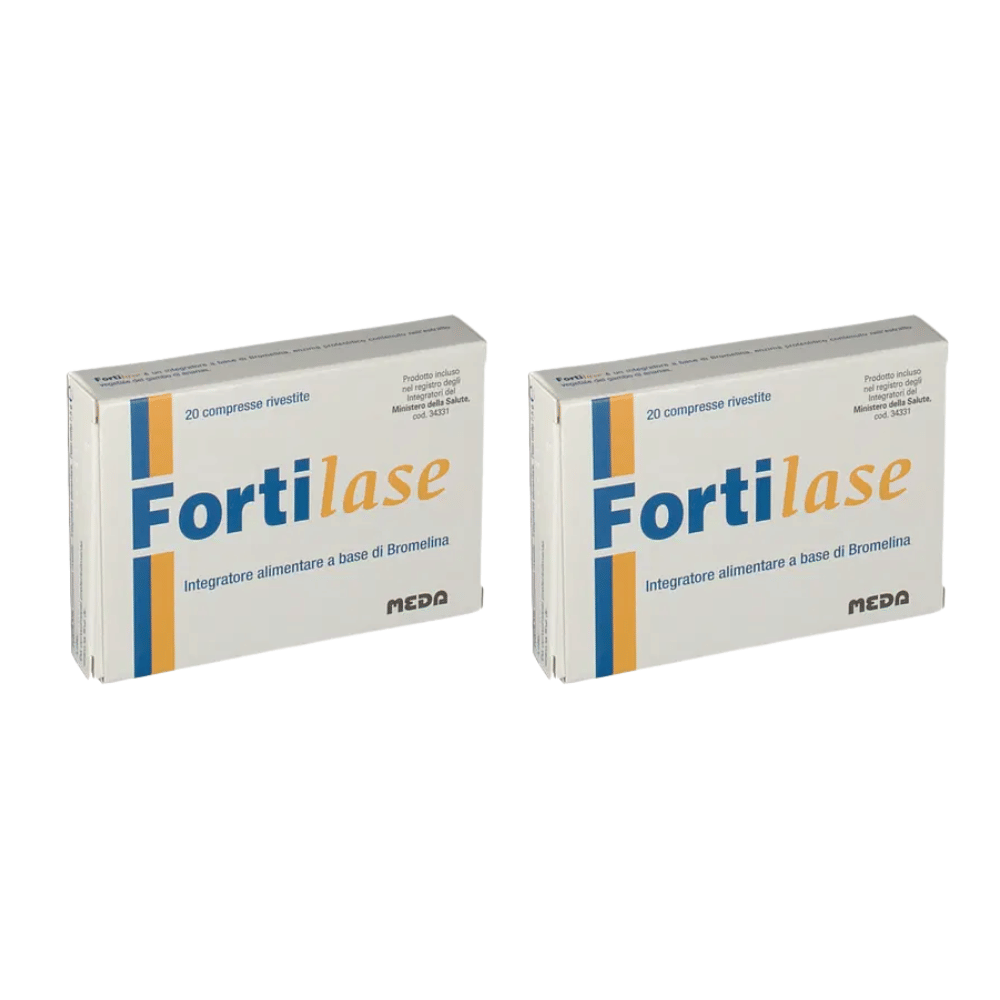 Integratore Fortilase con Bromelina, 20 compresse Pack X2