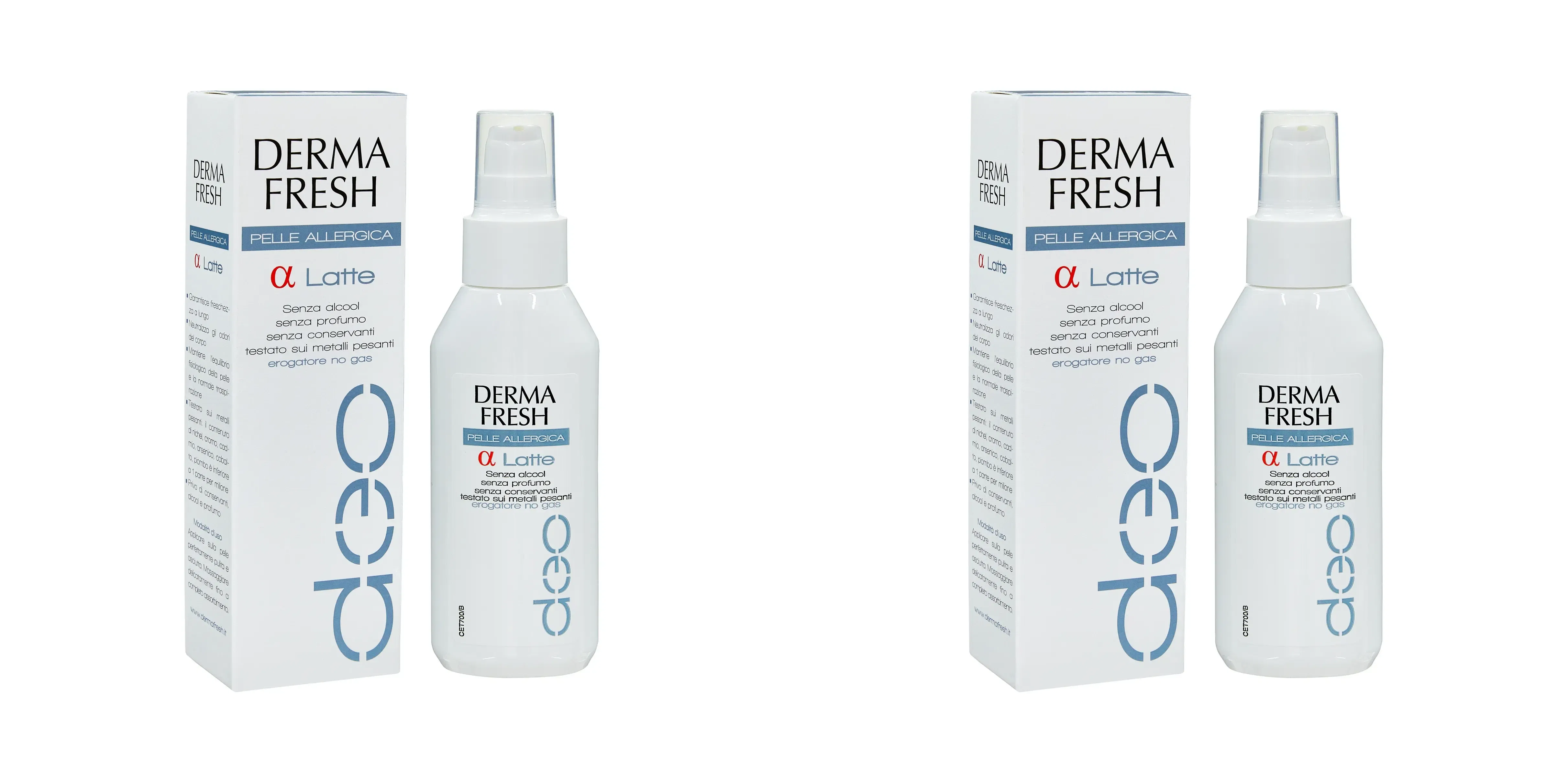 DERMAFRESH PELLI ALLERGICHE ALFA LATTE 100 ML Pack da 2
