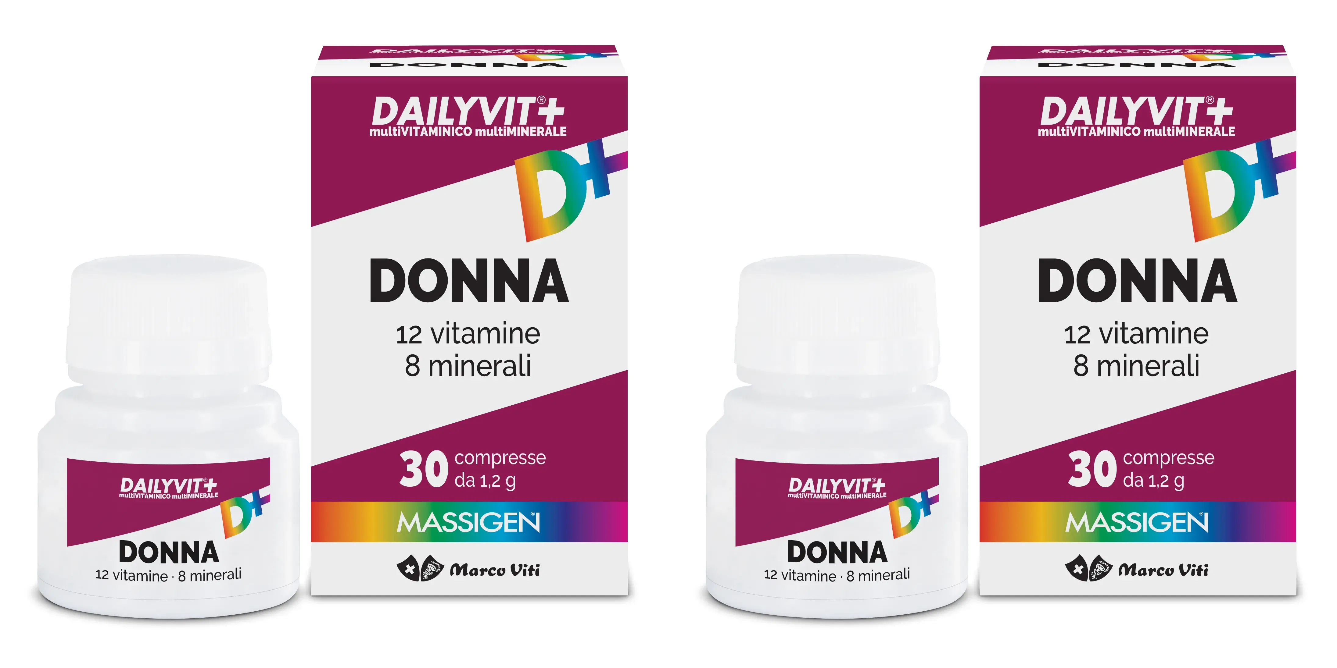 MASSIGEN DONNA MULTIVITAMINICO E MULTIMINERALE 30 COMPRESSE RIVESTITE Pack da 2